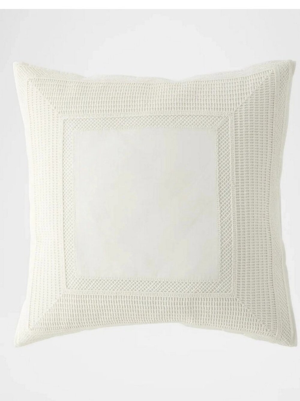 NWT Ralph Lauren Adalia Crocheted Border Caden White Euro Sham